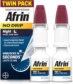 Afrin No Drip Night Spray Nasal - Alivio Rápido de la Congestión Nasal con Manzanilla, 15 ml