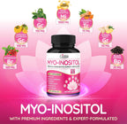 Myo Inositol & Green Tea Capsules with Garcinia Cambogia, Berberine, Turmeric, Ginger, and Black Pepper | Supports Body Balance & Digestive | Vegan, Non-GMO - 90 Capsules