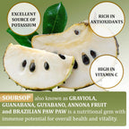 Gominolas de Hojas y Fruto de Guanábana (Soursop) - 3000mg de Extracto - Pack de 2 - 120 Gominolas - Sin Azúcar - Vegano