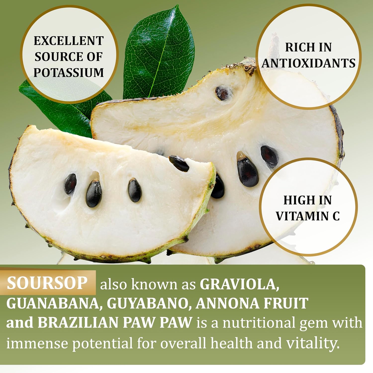 UR Treasure Nutrition - Gominolas de Graviola y Hojas de Guanábana - Sin Azúcar - 3000mg de Extracto - 3 Paquetes - 60 Gominolas - No GMO - Vegano