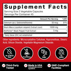 Force Factor Black Maca Root - Suplemento de Maca Negra para Hombres, 1000mg con BioPerine, 90 Cápsulas