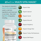 Organixx Clean Sourced Multivitamin - Multivitamínico Orgánico y Completo, 90 Cápsulas Veganas