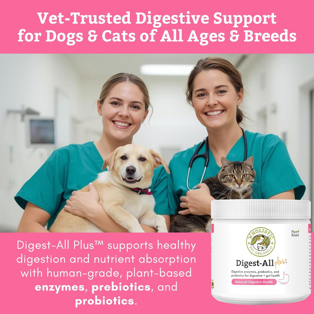 Daily Probiotics for Dogs and Cats with Digestive Enzymes and Prebiotics - Wholistic Pet Organics