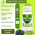 Morsan's Jambu Beej Cápsulas, Pack de 2 x 60 x 500 mg. Cápsulas Vegetales, Puras y Naturales