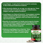 Long Pepper (Pimienta Larga) 60 Cápsulas Veganas – Suplemento Natural con Piperlongumina (500 mg)