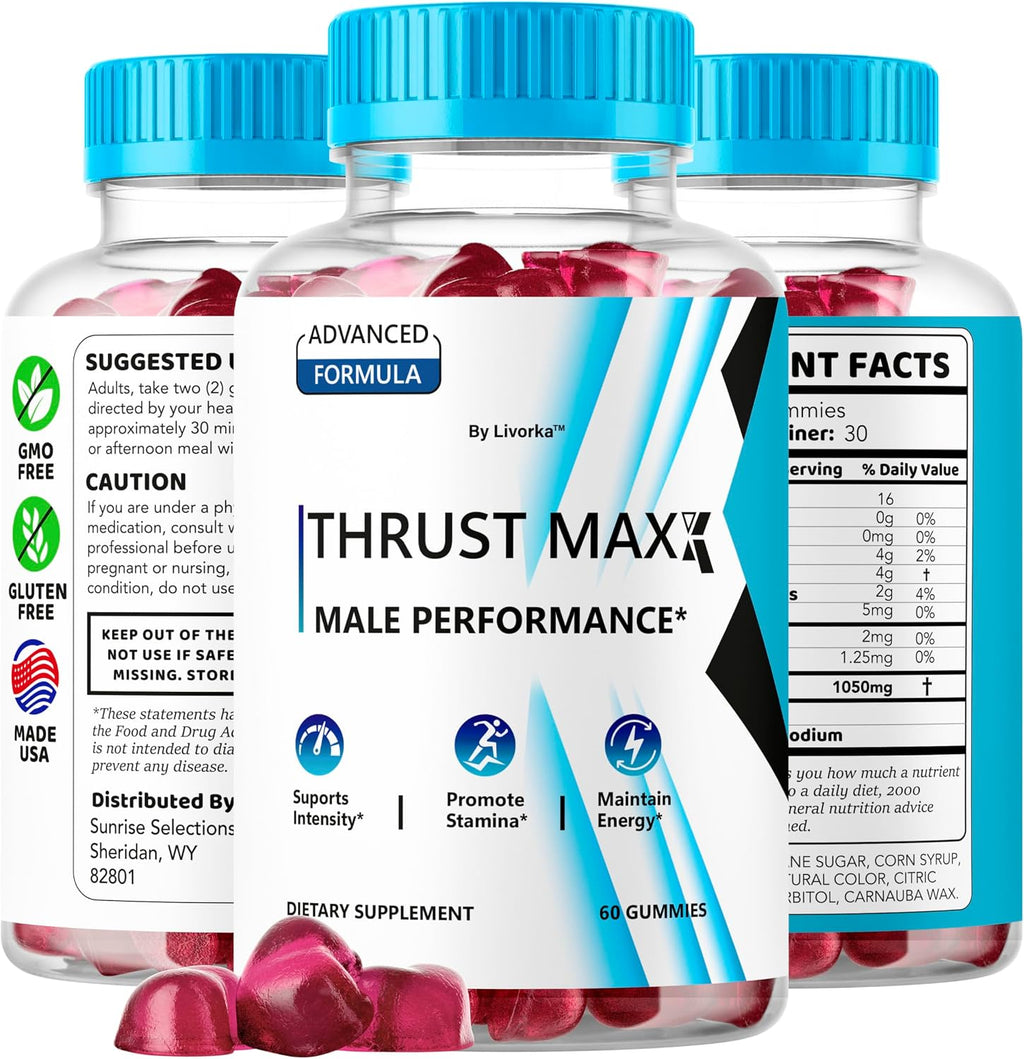 Thrust Maxx Gummies para Hombres - Complemento de Vitaminas y Minerales en Gominolas