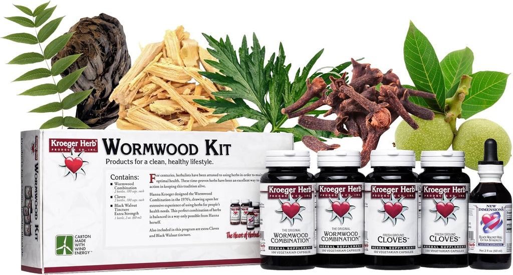 Wormwood Herbal Kit con Nuez Negra, Clavo y Quassia - Suplemento Depurativo