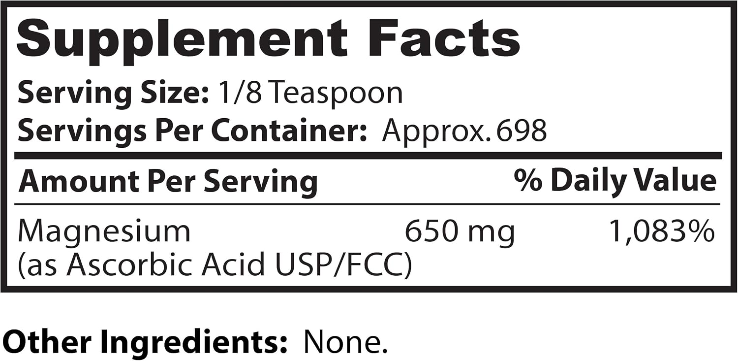 Dr. Clark Vitamina C en Polvo – Ácido Ascórbico Puro, 454 g