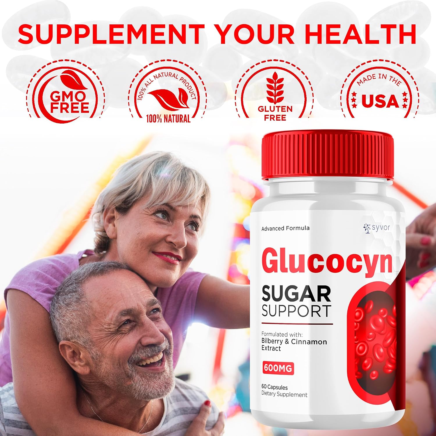 (2 Pack) Glucocyn Cápsulas, Suplemento de Glucógeno con Ingredientes Naturales - 120 Cápsulas