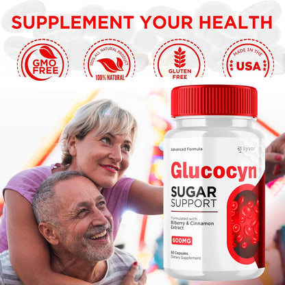 (2 Pack) Glucocyn Cápsulas, Suplemento de Glucógeno con Ingredientes Naturales - 120 Cápsulas