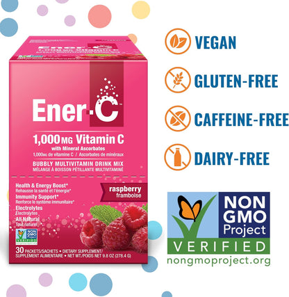 Ener-C Multivitamin Drink Mix - Raspberry, 30 Sobres – Image 2