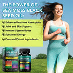 Sea Moss Black Seed Oil con Ashwagandha y Jengibre - 60 Cápsulas
