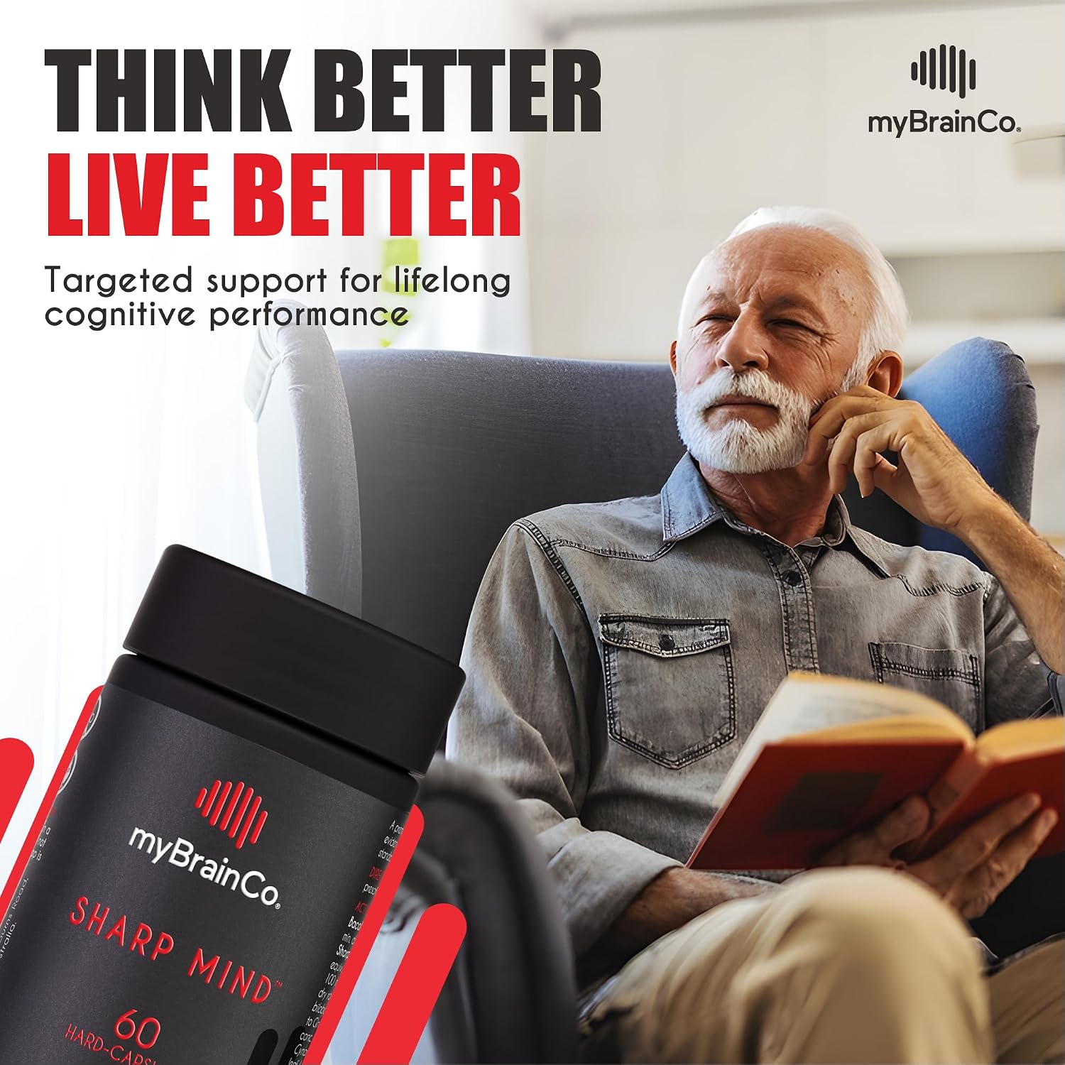 myBrainCo. Sharp Mind - Suplemento Nootrópico para Memoria y Concentración (60 Cápsulas)