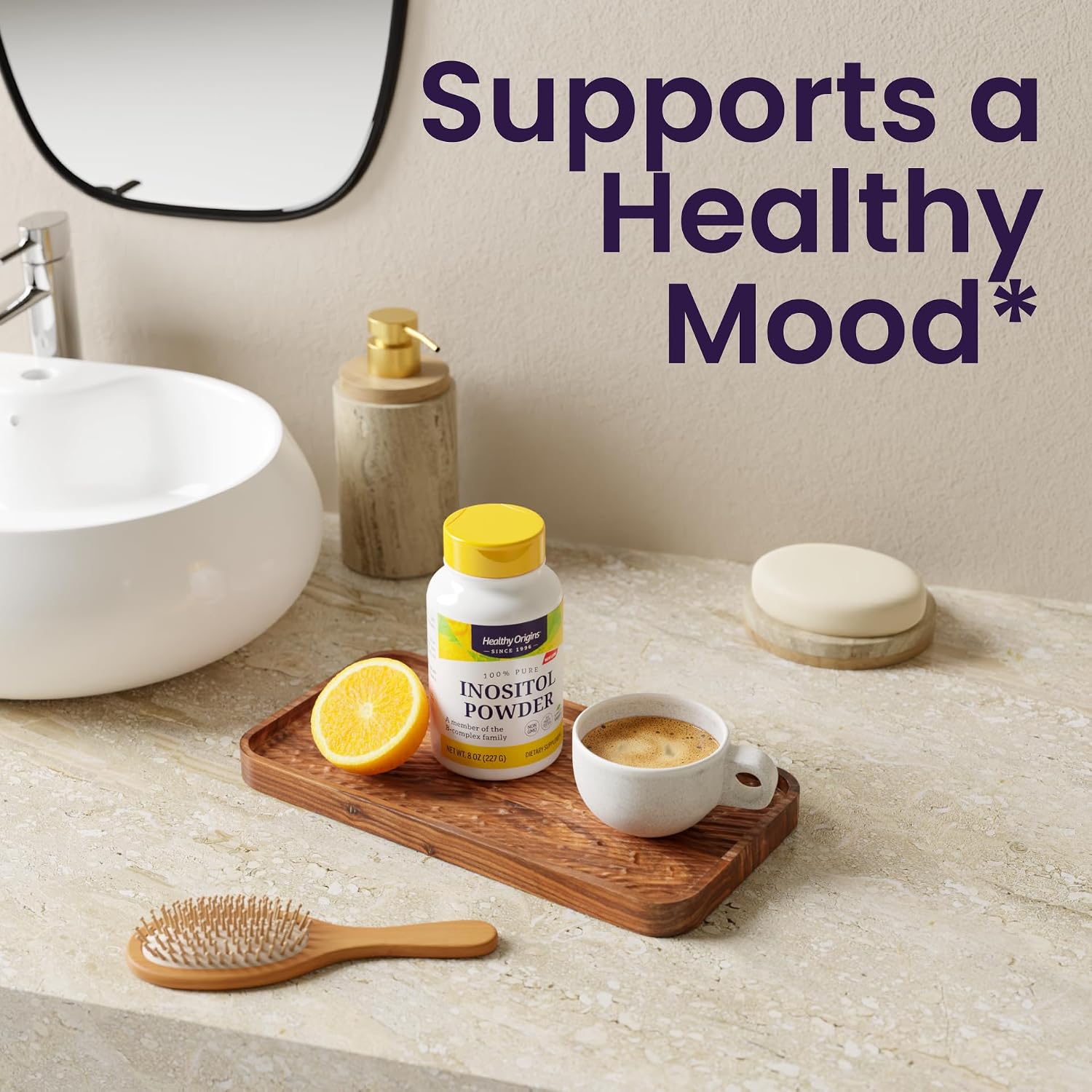 Healthy Origins Inositol en Polvo, 454 g - para la Salud de la Piel, Cabello y Uñas - Suplemento de Vitamina B8 - Vegano, No GMO y Sin Gluten