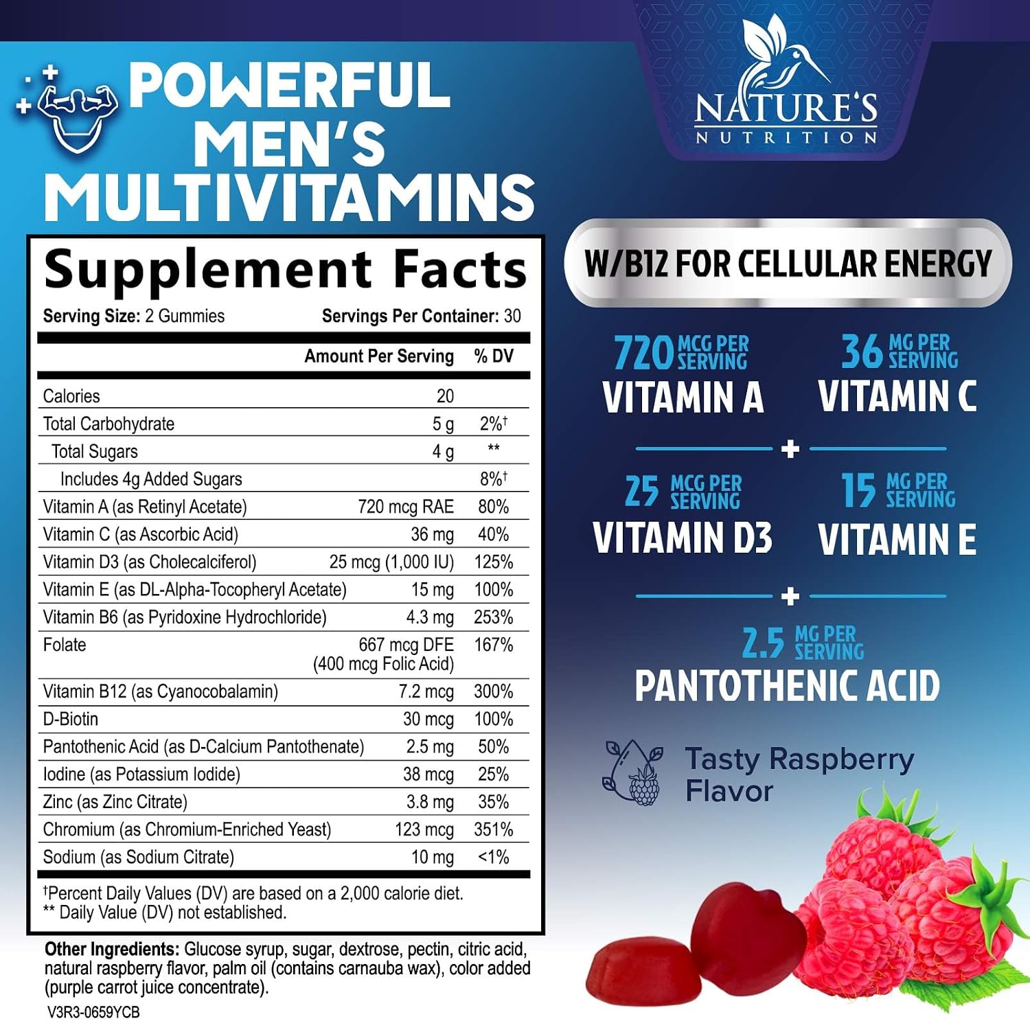 Multivitamínico para Hombres - Gominolas Diarias con Vitaminas y Zinc - 60 Unidades