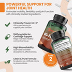 EarthNutri UC-II Colágeno y MSM - Complemento Articular, 60 Cápsulas
