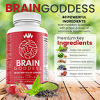 Warped Wellness Brain Goddess - Suplemento de Memoria y Concentración para Mujeres