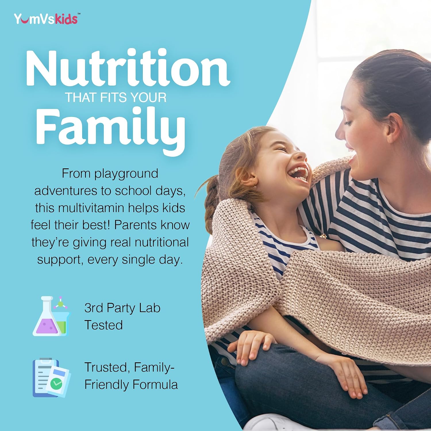 YumVs Multivitamínico Infantil con Hierro y Minerales - Comprimidos Masticables Sabor Uva y Bayas - para Niños de 2+ Años - 120 Comprimidos