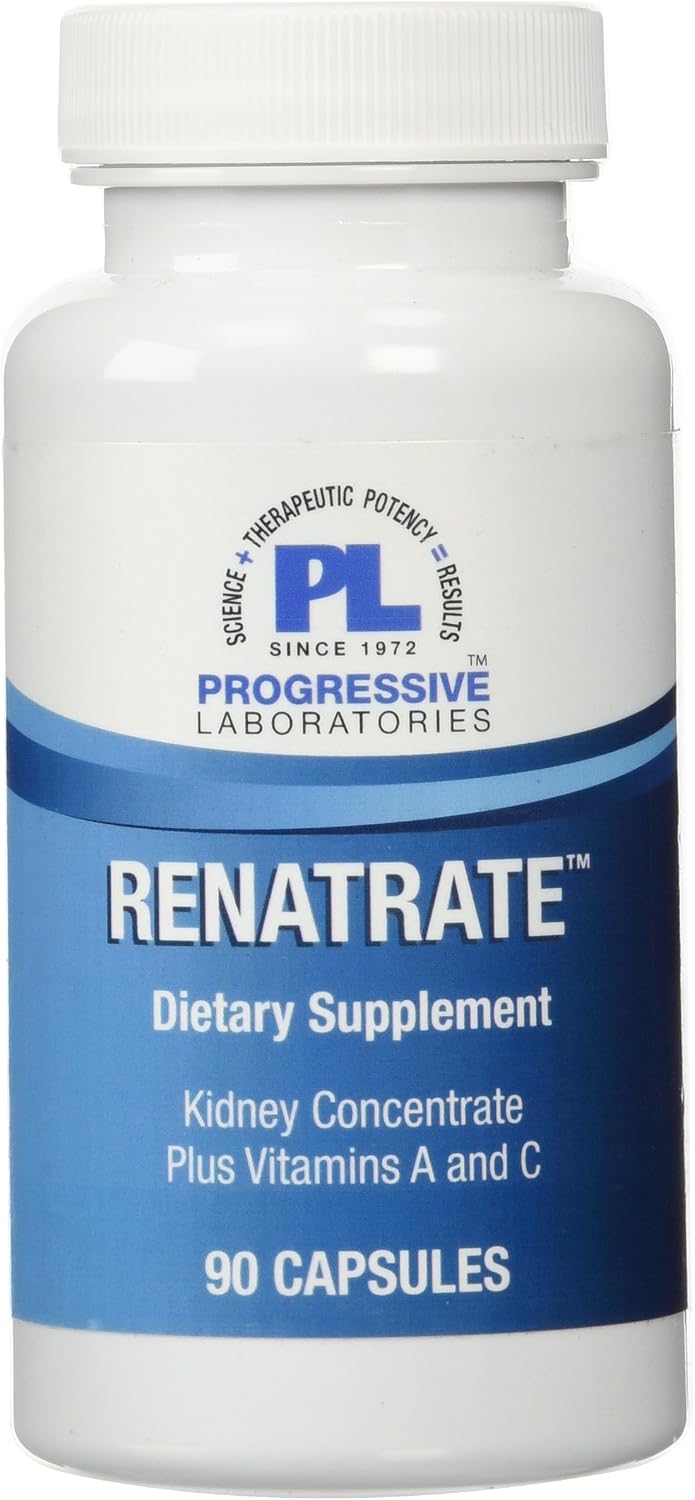 Progressive Labs Renatrate - Suplemento para el apoyo renal y glandular, 90 cápsulas