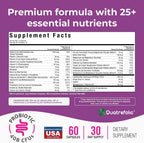 NatureGenX Methyl Prenatal con Probióticos – Vitaminas Prenatales con Hierro, Metilfolato, Jengibre y B12 Activa – 60 Cápsulas
