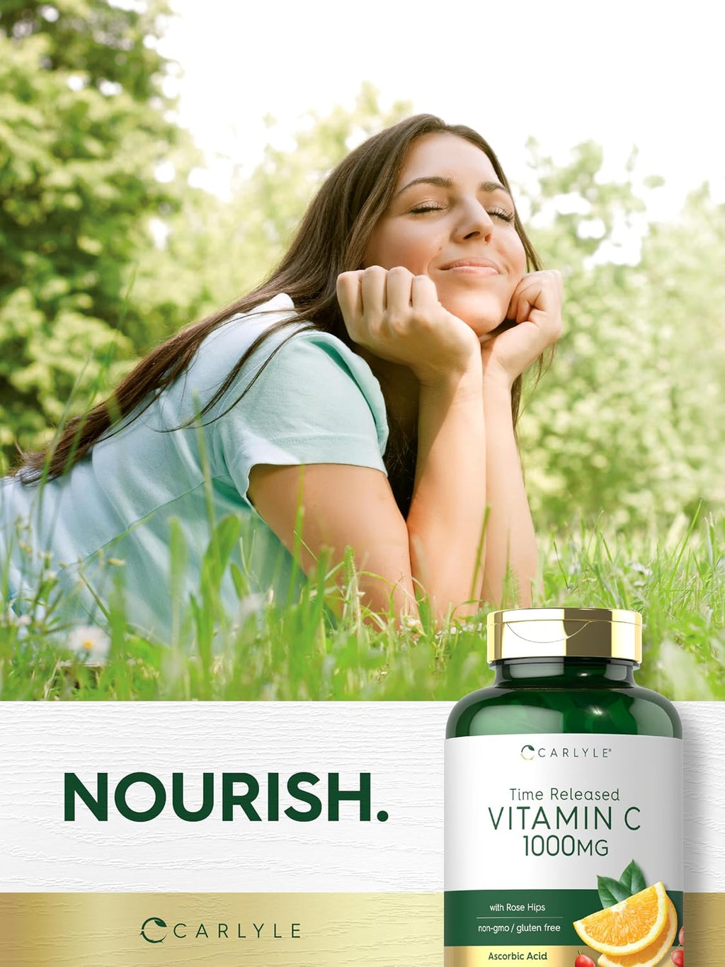 Carlyle Vitamina C 1000mg Liberación Prolongada con Rosa Mosqueta - 120 Comprimidos Vegetales