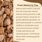 Polvo de Cáscara de Nuez Natural - Exfoliante Casero 227g