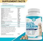 Wanderfound Pets 10-en-1 Multivitamínico para Perros con Glucosamina, D3 y MSM, Sabor Hígado, 60 Comprimidos
