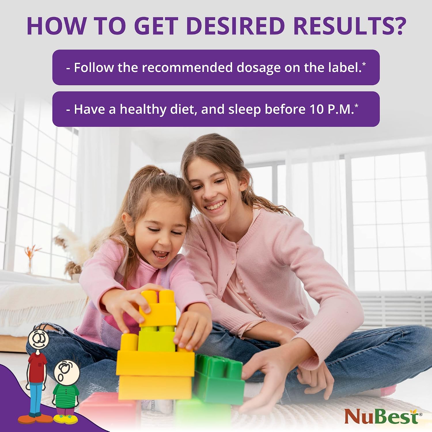 NuBest Tall Kids - Vitaminas masticables para niños de 2 a 9 años - Apoya la fortaleza ósea, salud general e inmunidad - 90 comprimidos sabor baya - Sin azúcar