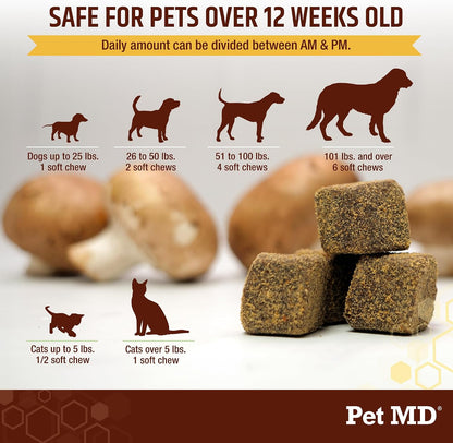 Pet MD Mushroom Immune Support para Perros y – Vitamina C: Potente antioxidante que contribuye a la protección – Image 4