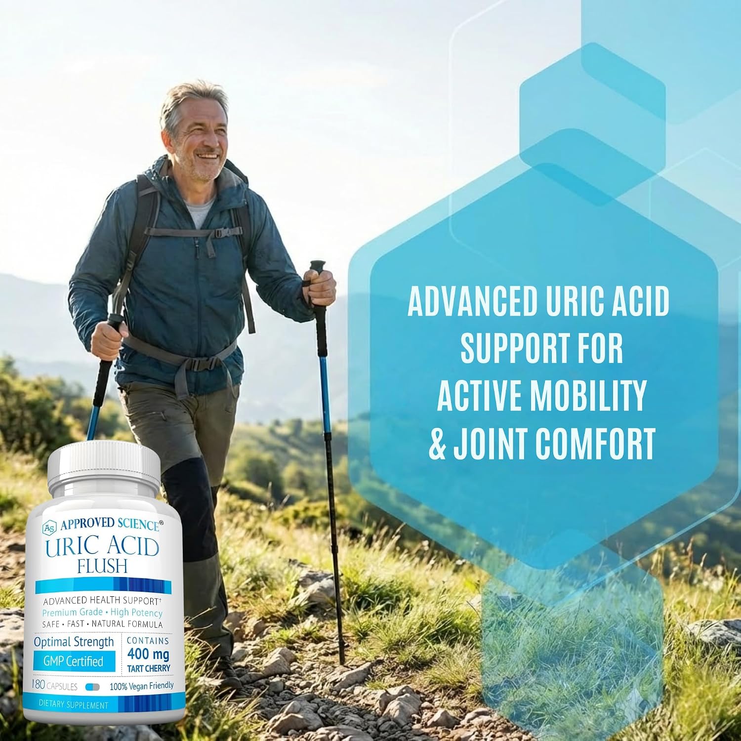 Approved Science Uric Acid Flush - Complemento Alimenticio - 180 Cápsulas Veganas