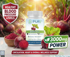 PURE Beets+ Cápsulas de Remolacha Orgánica - 900mg, 90 Cápsulas