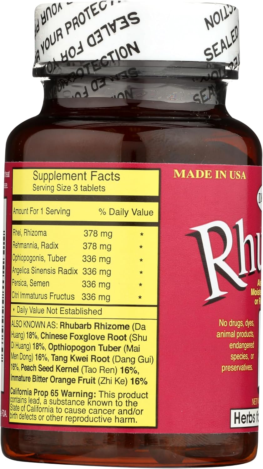 Comprimidos de Ruibarbo, 90 tabletas