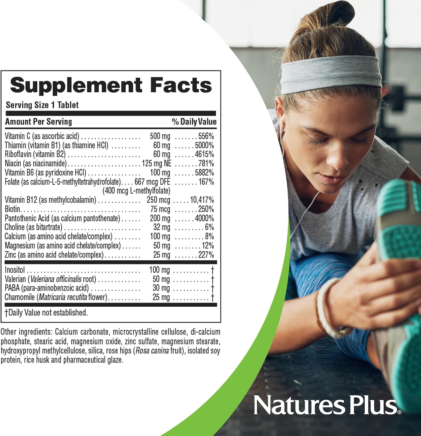 NaturesPlus Mega-Stress Complex, Sostenido - 90 Comprimidos Vegetales