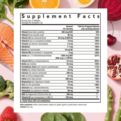 Doctor's Recipes Prenatal Multivitamin with DHA & Folate (L-5-MTHF) for Expecting & Planning Moms, Gentle Comprehensive – Image 2