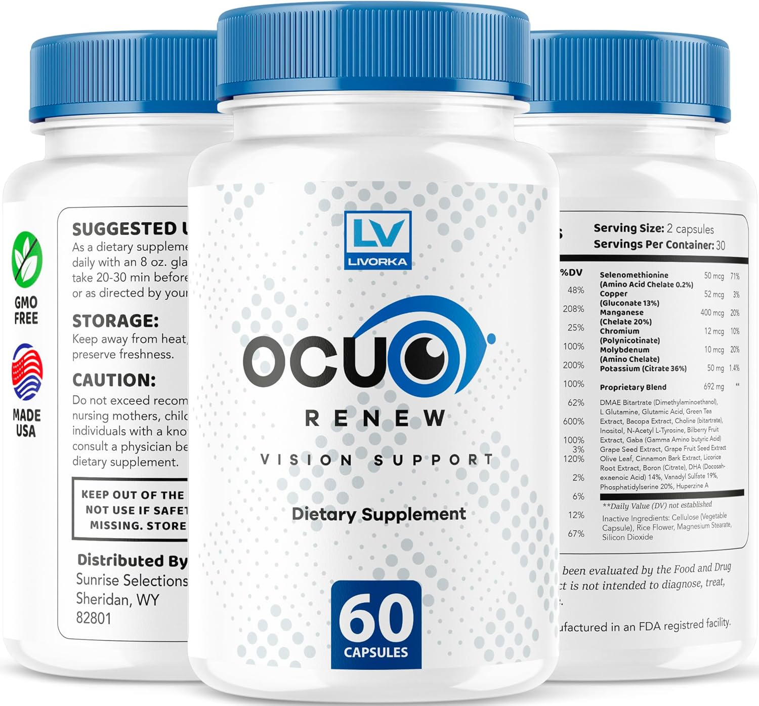 Ocuo Renew Cápsulas (5 Paquetes) - 300 Cápsulas para 5 Meses