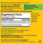 Vitamina D3, 100 Comprimidos, 1000 UI (25 mcg)