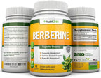 Berberina 1200 mg - 90 Cápsulas Vegetales - Suplemento Puro de Berberina HCL - NutriONN
