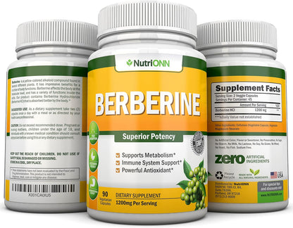 Berberina 1200 mg - 90 Cápsulas Vegetales - Suplemento Puro de Berberina HCL - NutriONN – Image 7