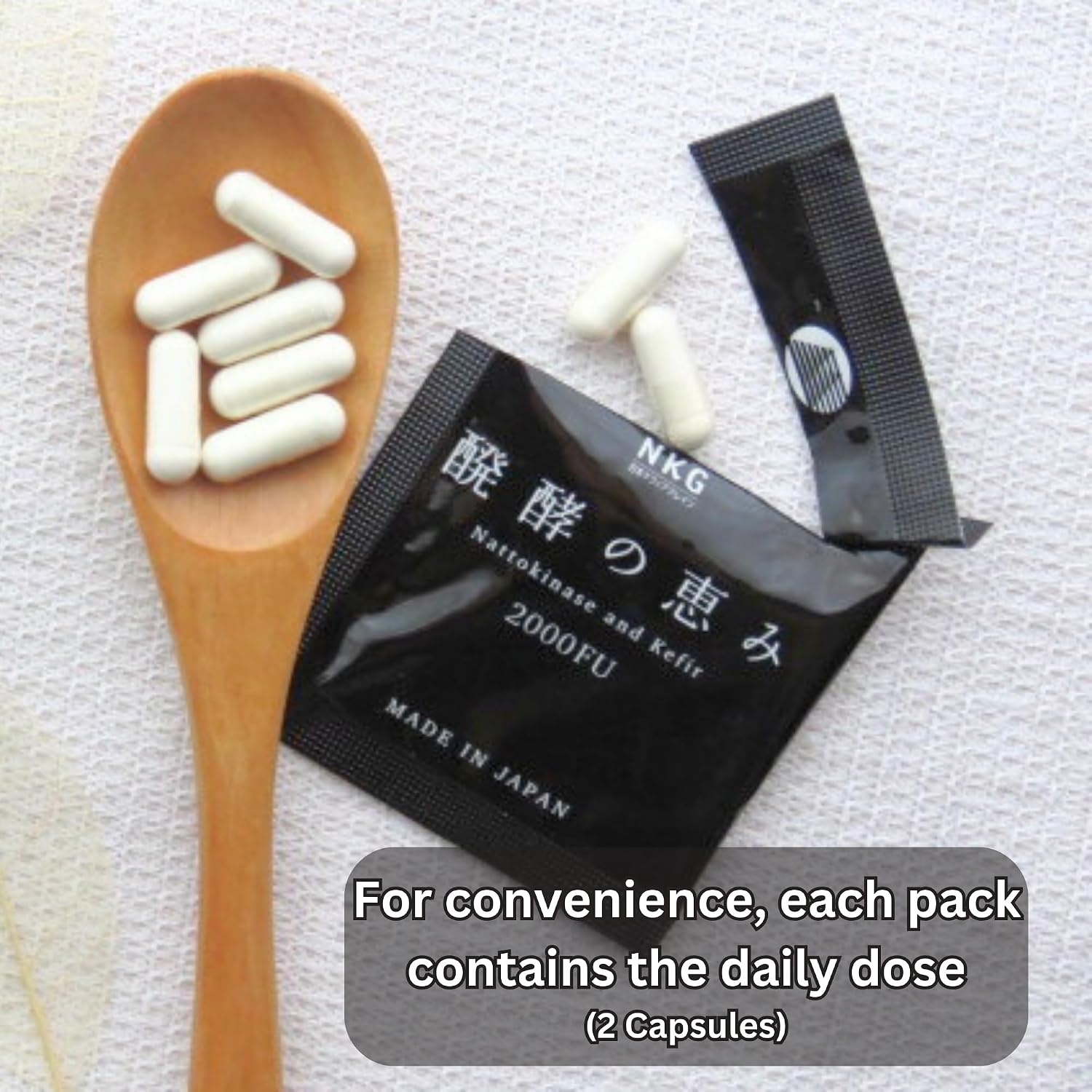 Nattokinase 2.000 FU y Kéfir - Suplemento para el Apoyo Cardiovascular - Fabricado en Japón (30 Cápsulas)
