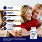 Research Verified Hair Growth Support - con Biotina, Bloqueadores DHT y Vitaminas - 180 Cápsulas - Suministro para 3 Meses