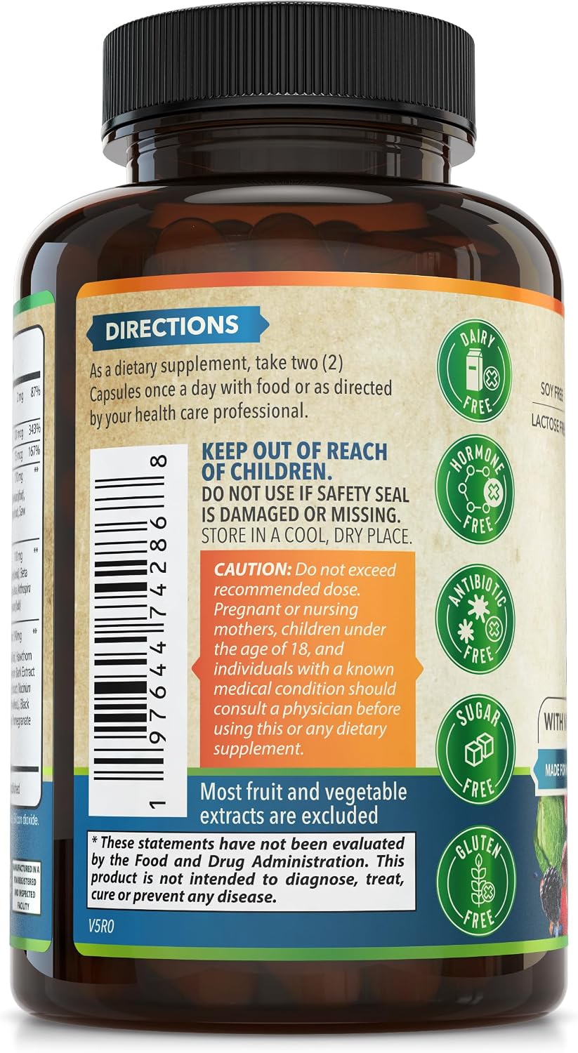 Whole World Wellness Multivitamínico Diario para Hombres - 30+ Nutrientes, Energía y Rendimiento