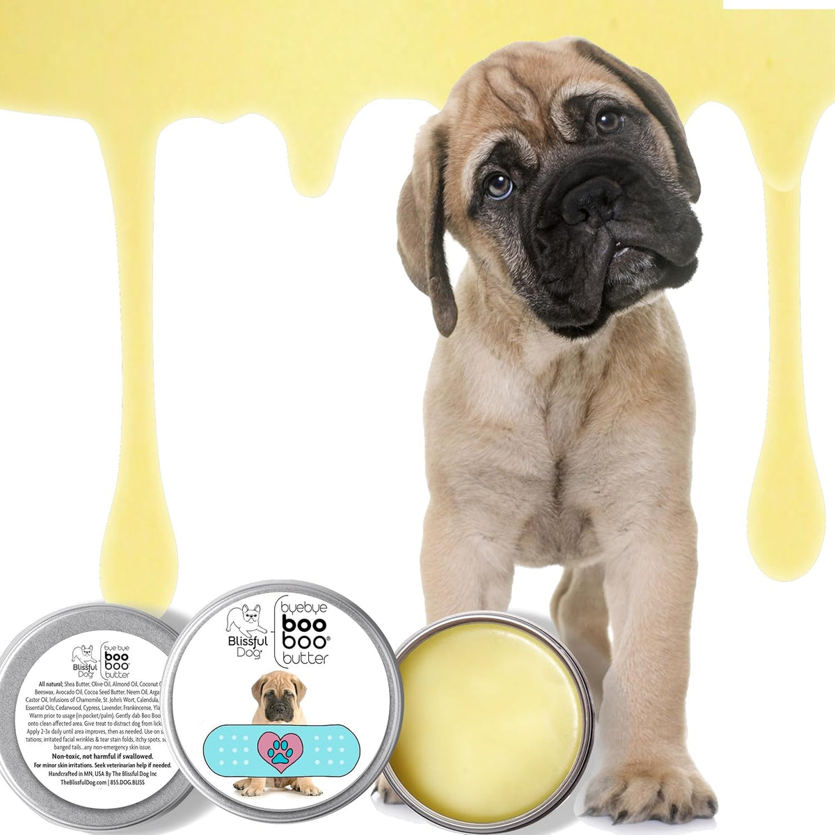 The Blissful Dog 8 oz TIN Bullmastiff Booboo – Aceite de oliva: rico en antioxidantes. – Image 2