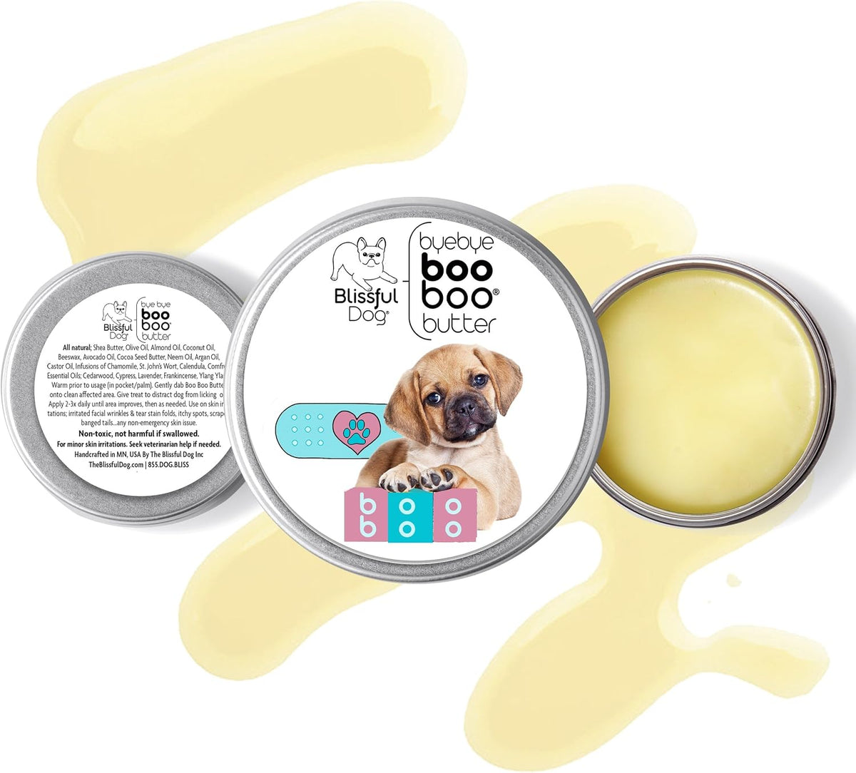 The Blissful Dog Puggle Boo Boo Butter, 28 g – Aceites de oliva, coco, almendra, aguacate, ricino y argán: Aportan – Image 2