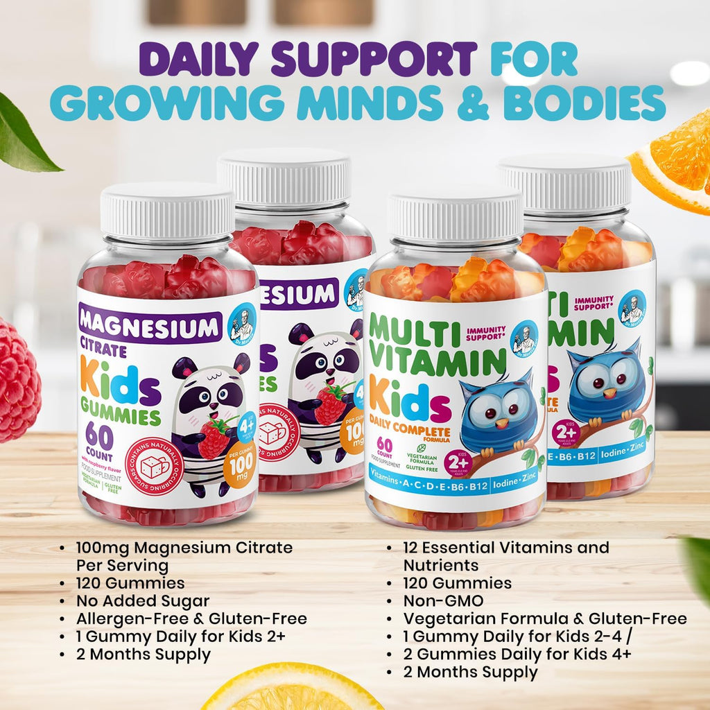 DR. MORITZ Gominolas de Magnesio y Multivitamínicas para Niños (240 Gominolas)