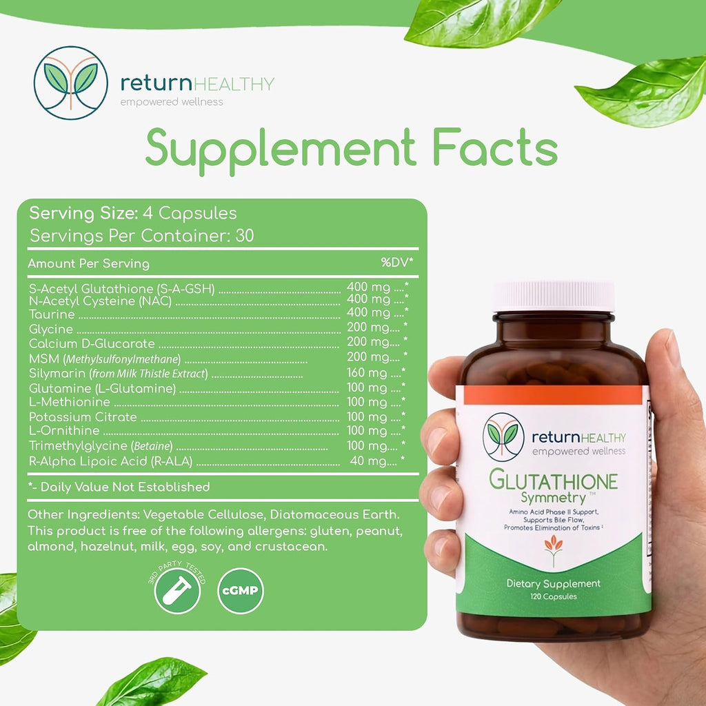 Glutathione Symmetry | S-Acetil Glutatión | Antioxidante y Detoxificación | 120 cápsulas