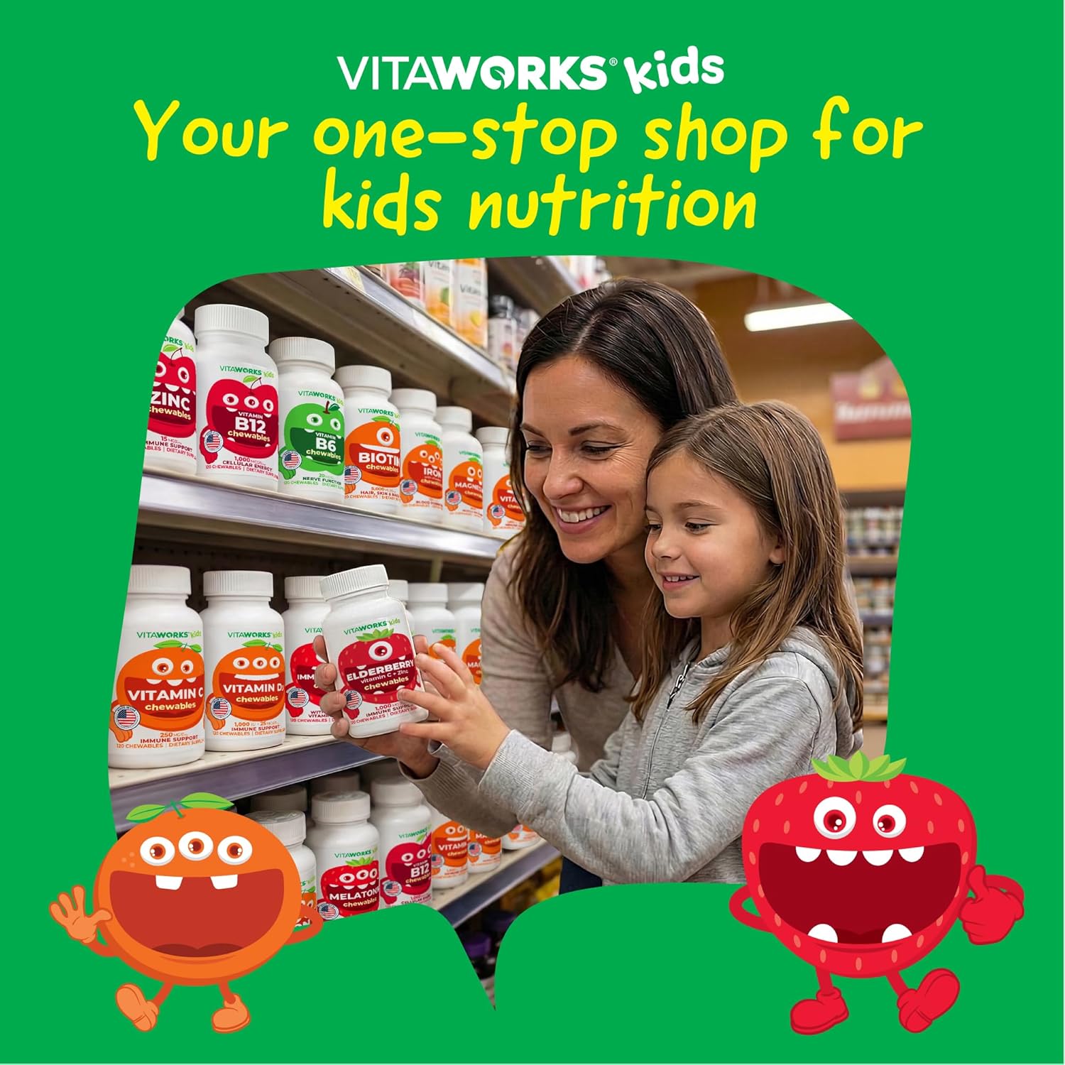 VitaWorks Vitamina B12 para Niños 1000 mcg Comprimibles Masticables