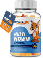 Mighty Fox Vitamins Multivitamínico en Gominolas para Niños - Sin OGM, Sin Gluten, Vegano (100 Gominolas, Paquete de 2)