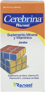 Vino Cerebrina Mineral and Vitamin Siplement Syrup - Suplemento Mineral y Vitaminico Rangel 12 OZ