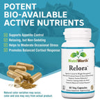 NutriWorth Relora - Complemento alimenticio con magnolia y phellodendron, 300 mg, 60 cápsulas vegetales