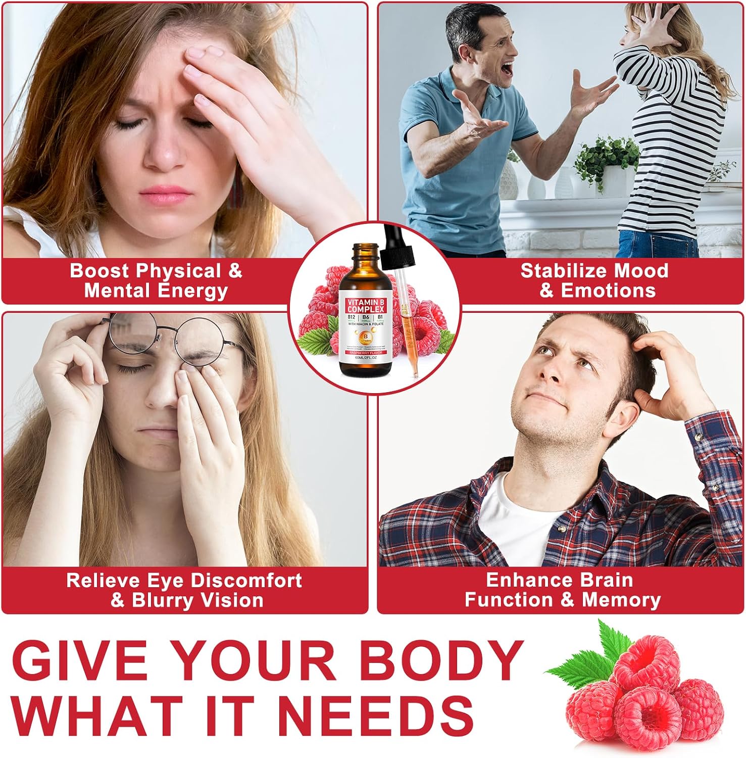 Complejo B Líquido, Gotas Veganas de Vitamina B12 Metilcobalamina, B1, B6, Ácido Fólico y Niacina - Apoyo Energético, Cerebral y Cardíaco, 40 Dosis